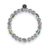 Ethereal Gloom | .925 Sterling Silver | Opal Silver Freshwater Pearl x Firefly Glass Skull Bracelet
